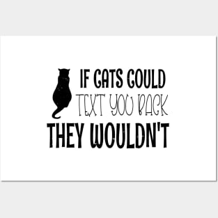 If Cats Could Text You Back They Wouldn't - Funny Cat Owner Christmas Gift Posters and Art